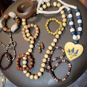 Wooden Jewelry Lot Vintage Estate Lot